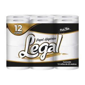 Papel Higiénico 12 Rollos Doble Hoja 25Mts | Legal