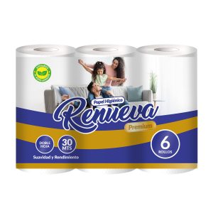 Papel Higiénico 6 Rollos Doble Hoja 30Mts | Renueva