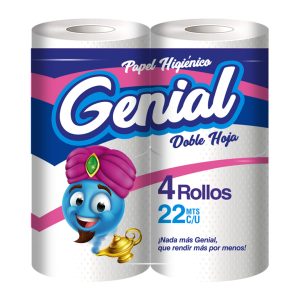 Papel Higiénico 4 Rollos Doble Hoja 22Mts | Genial