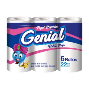 Papel Higiénico 6 Rollos Doble Hoja 22Mts | Genial