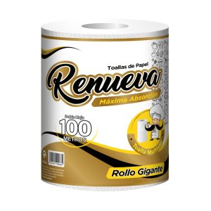 Toalla de Papel Rollo gigante doble hoja 100m | Renueva